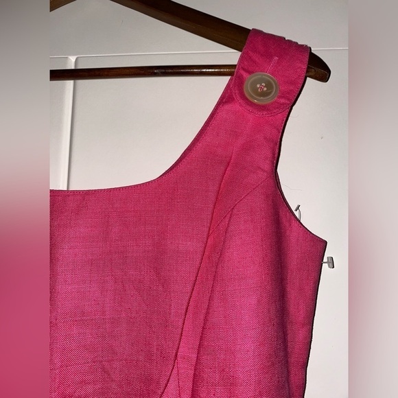 Miss Jackson Linen Mini Dress Lagenlook Boxy Minimalist Pink Women Size 6 - Picture 8 of 8